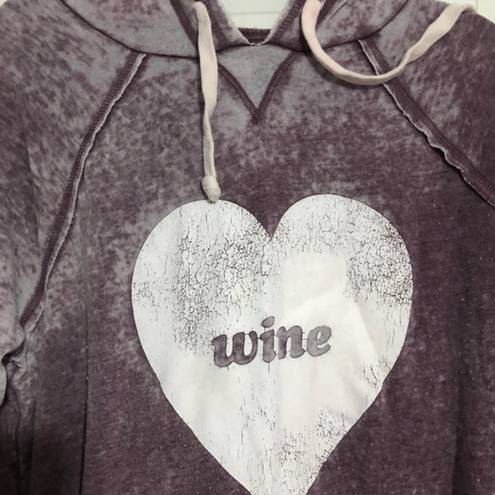 Grayson Threads  burnt out wine heart hooded sweatshirt women’s size XL‎ purple