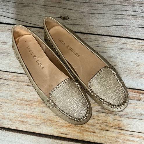 Jack Rogers  Millie metallic leather loafers