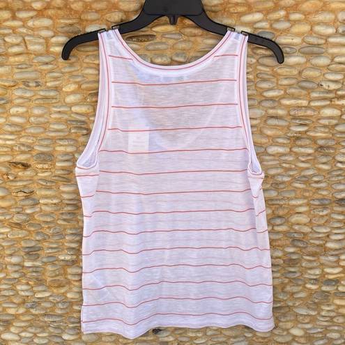 Vince  White Scoop Neck Tank Top w/Watermelon Stripes. Size Large. NWT