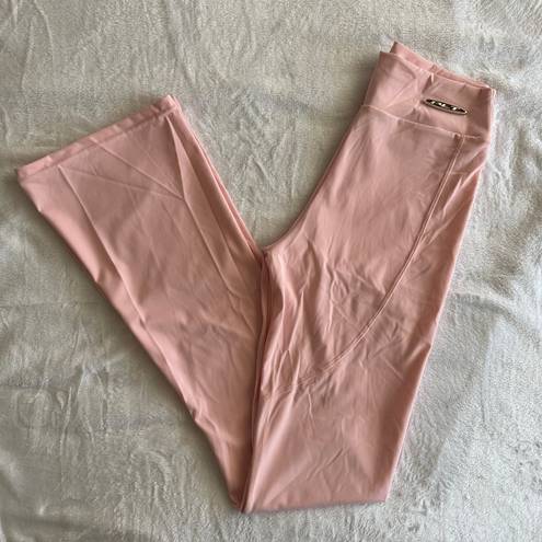 Pretty Little Thing Baby Pink Sport Metal Badge Sculpt High Waist Flare Pants