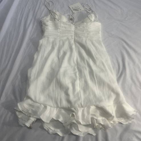 Angel Biba NWT M Medium MAGIC MOMENT RUCHED DRAWSTRING MINI DRESS WHITE Bachelorette