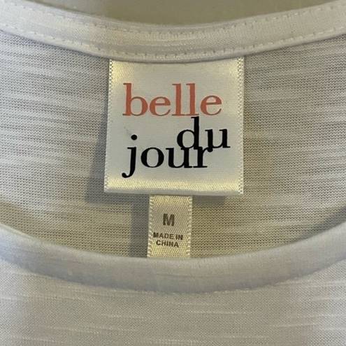 belle du jour White Three Tiered Sleeveless Top Size Medium