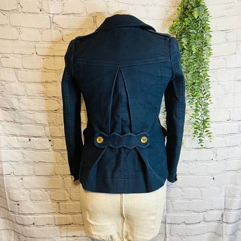 Juicy Couture Pea Coat XS Navy Military Double Breast Feminine