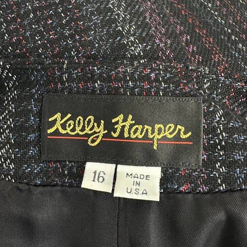 Harper vintage kelly  Herringbone tweed wool blazer USA size 16