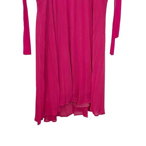 Free People  X Backstage Andrey Dress Pink Pleated Mini Tie Double Layer Size XS