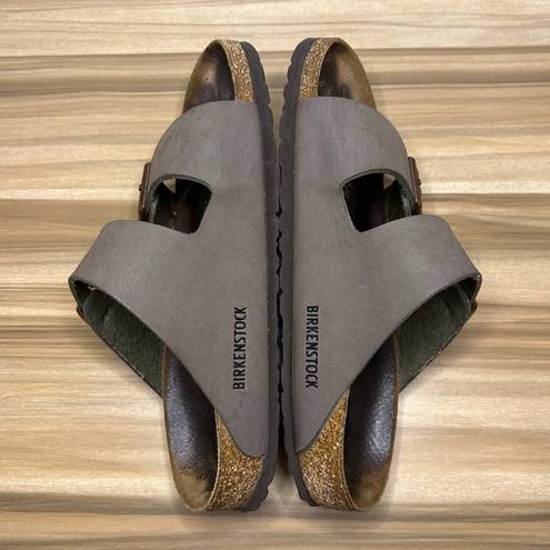 Birkenstock Sandals Womens 37 Arizona Slides Slip On Flats Olive Leather Casual