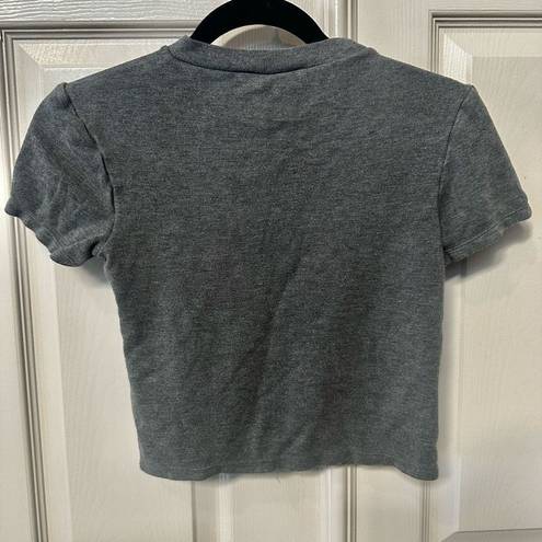 American Apparel  grey short sleeved cropped T shirt