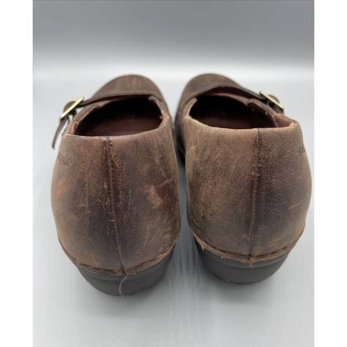 Patagonia  Brown Leather Cattail Clog Mary Jane Shoes Womens 9