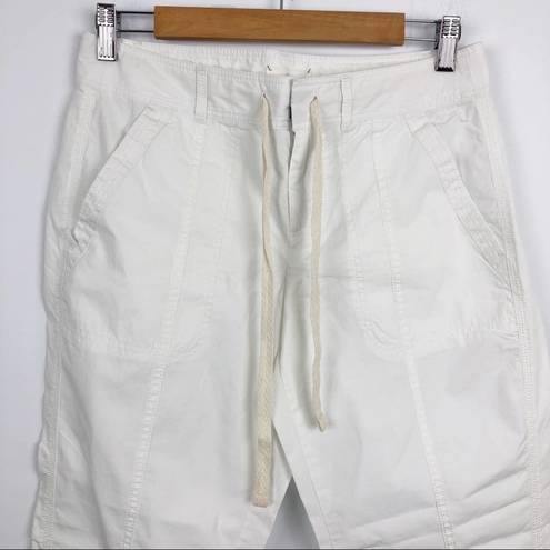 Lou & grey NWOT  White Neutral Tampered Cotton Drawstring Pants Size 4 Coastal