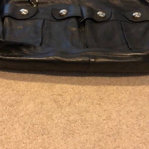 DKNY  Black Leather Shoulder Bag