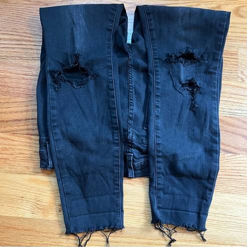 Pistola  Arielle Skinny Distressed Frayed Hem Black Jeans Size 29