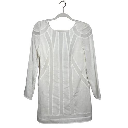 Finders Keepers  Turning Tables Long Sleeve Dress in White Size XS Sheer Paneled