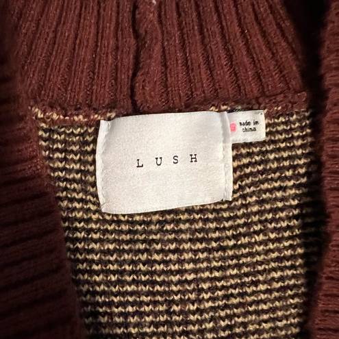 Lush Clothing Maroon Cardigan Oversized Sweater