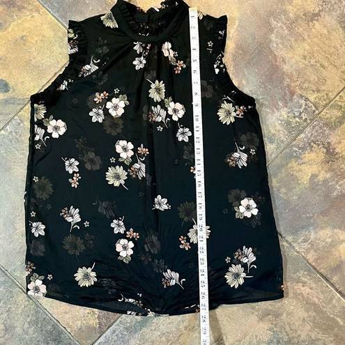 Who What Wear  Floral Sleeveless High Neck Blouse Large