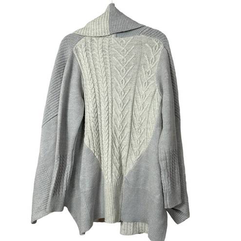 FATE. Please Yourself Gray and Cream Open Shawl Chunky Cardigan, EUC, Small