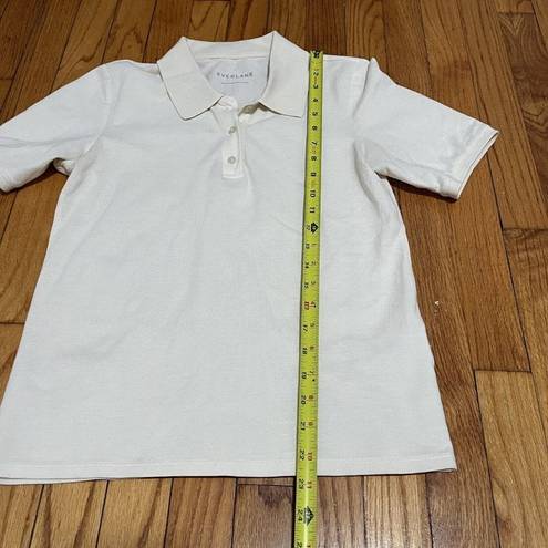 Everlane  Ecru Organic Cotton Pique Polo Shirt Size Small