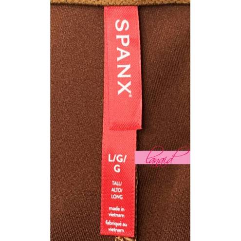 Spanx Faux Suede Flare Pant Rich Caramel High-Rise Waist Shapewear Stretchy Tall