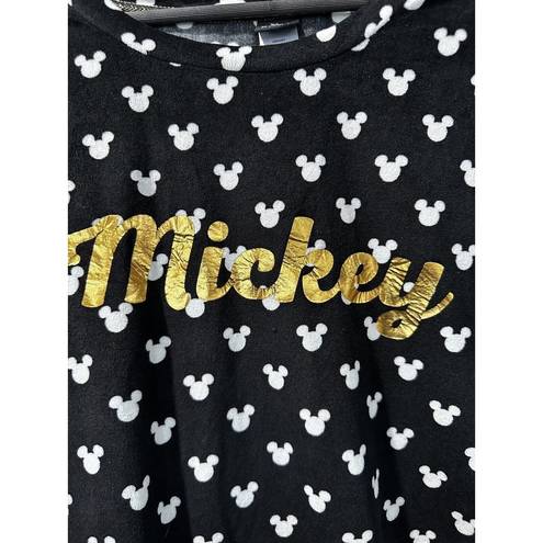 Disney Mickey Mouse Pajama Set Plus Size 2X 18W-20W Velvet Fleece Long Sleeve Black