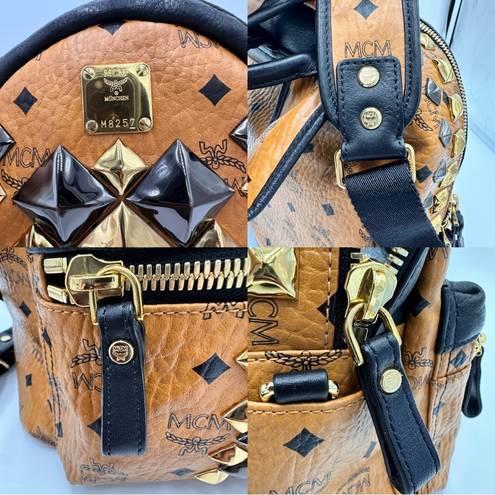 
COGNAC MCM VISETOS STARK
STUDDED BACKPACK MEDIUM