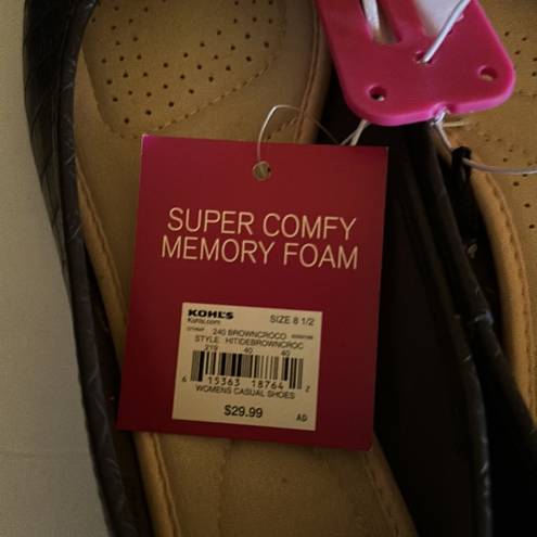 SO Women’s Memory Foam Brown Ballerina Flats New Size 8.5 🆕