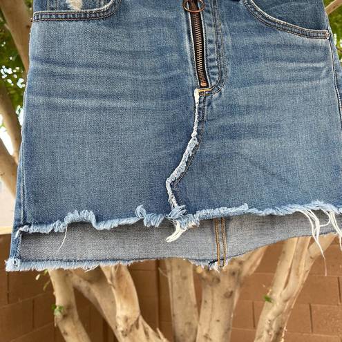 Rag and Bone  Jean Skirt Womens 23 Blue Jean Front Zip Otto Mini Summer Casual