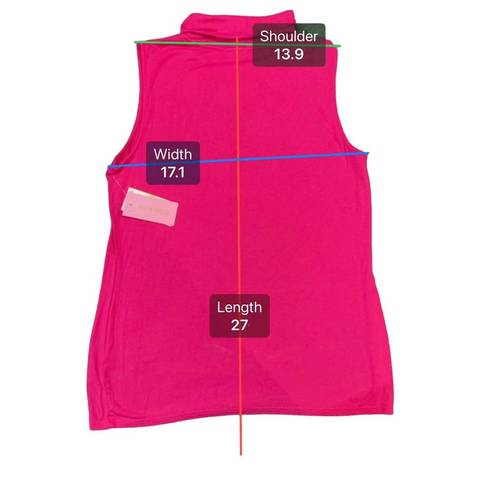 Harper NWT Riley & Rae Women's Pink Sleeveless   Solid Turtleneck Top Size Medium