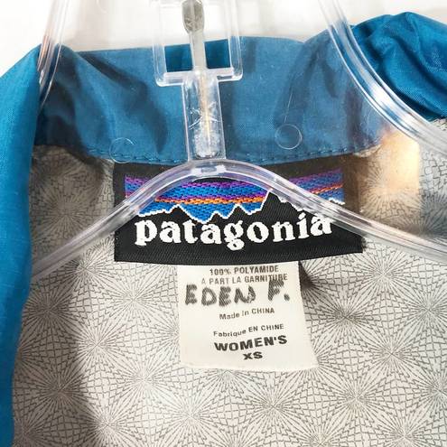 Patagonia  XS Rain Coat Blue Jacket Mid Length Zipper Pockets Zip Front 1178