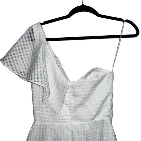 Amanda Uprichard NEW NWOT  Mckinnon Gingham One Shoulder Dress In White