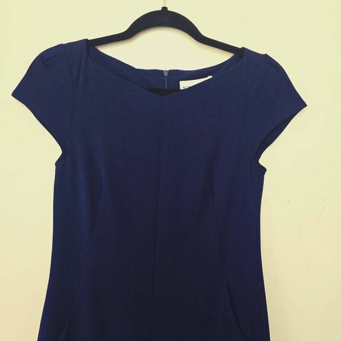 MM.LaFleur  Short Sleeve Boat Neck Nisa Shift Dress Galaxy Blue Women's Size 2