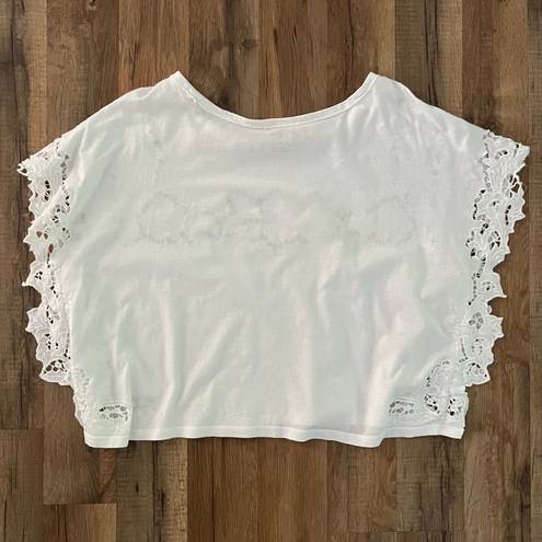 Pilcro Anthropologie White Eyelet Tee