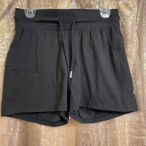 Zyia  Active Black Active Workout Lounge Canyon Drawstring Shorts Medium