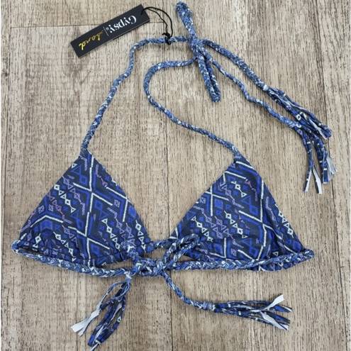 Gypsy 05 NEW!  SAND Bikini Size S Small Racerback Top Cheeky Bottoms Blue Print