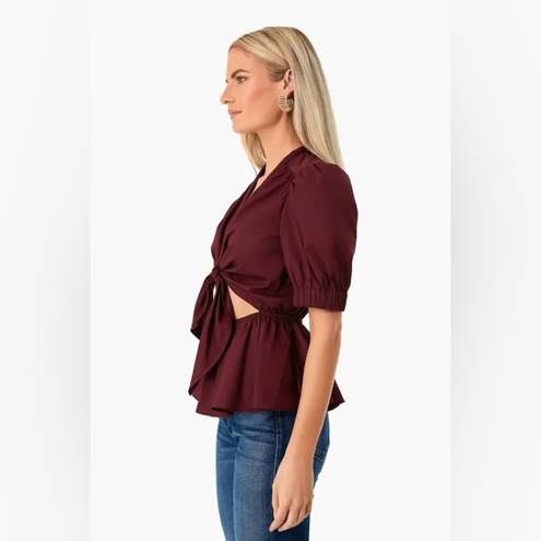 Tuckernuck  Hyacinth House Burgundy Piper Tie Front Blouse NWT Size XXL