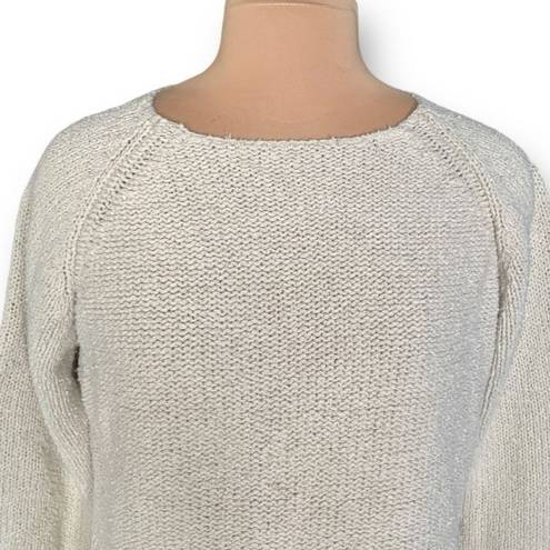 Coldwater Creek Vintage  Sweater Cream Dolman Sleeve Crewneck Knit Pullover