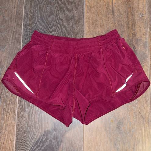 Lululemon  Hotty Hot Low-Rise Lined Shorts 2.5” - Pomegranate Color (size 6)