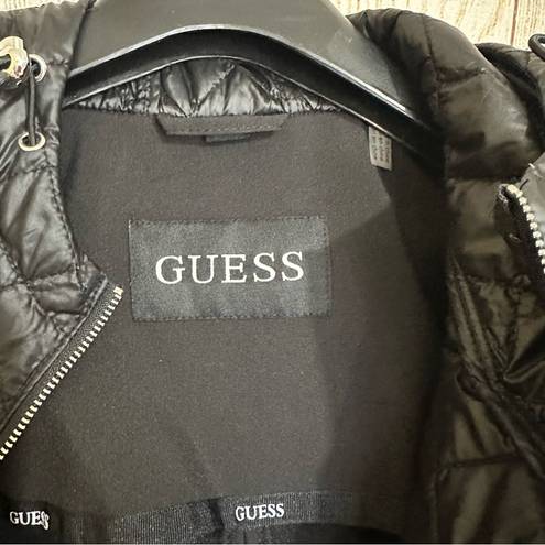 Guess  Black Double Zipper  Extra Warm  Jacket Size Medium