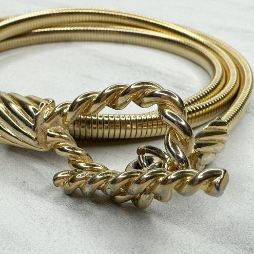 Cinch Vintage Toggle Buckle Gold Tone Coil Stretch  Belt Size XS Small S Womens