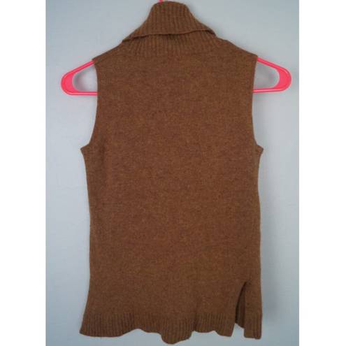 J.Crew  Factory Turtleneck Sweater Tank Brown Sleeveless Pullover Wool Blend XXS