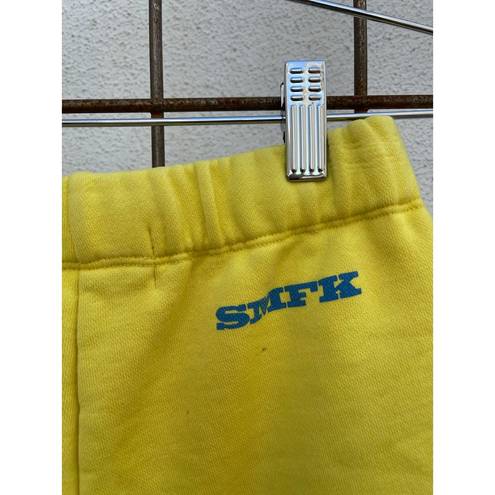 Lounge SMFK Shorts Womens Small Yellow Streetwear Sweatsuit Casual 