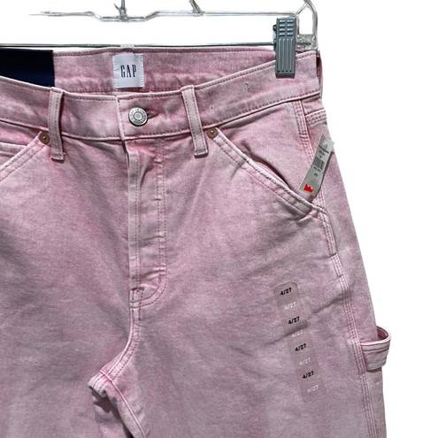 Gap  Denim High Rise Crop Carpenter Jeans Pink Size 27/4 New