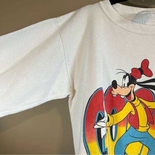 American Vintage Vintage Tultex White Disney Goofy Florida Crewneck Sweatshirt Medium