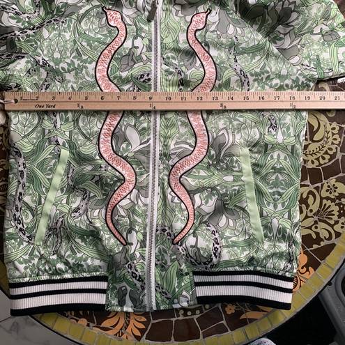 Guess  “Snake in the Grass” Sateen Bomber Jacket Sz: Small