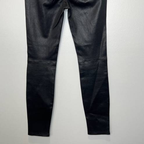 Equipment  Womens 100% Lamb Leather Skinny Pants Size 25 Black Moto Chic Edgy