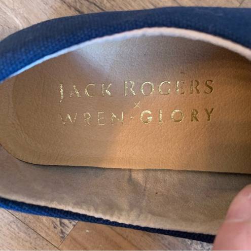 Jack Rogers Wren + Glory X   Blue Canvas Sneakers Shoes Size 7.5