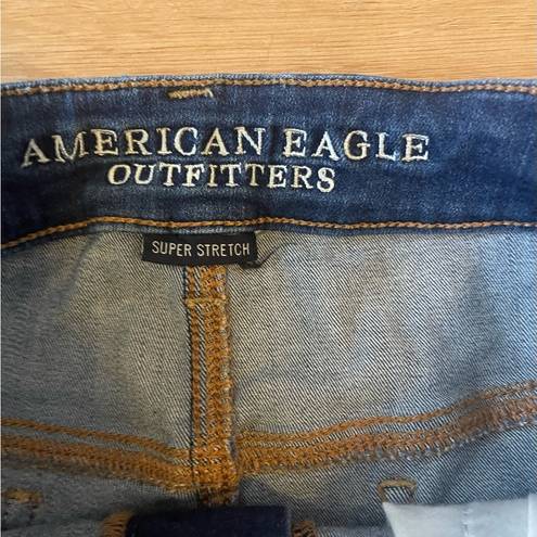 American Eagle  super stretch denim shorts size 10 high rise shortie distressed