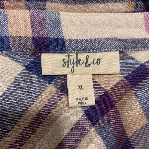 Style & Co . Oversized Relax Fit Shirt Sz:XL