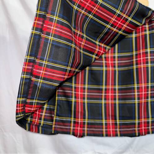 Sim & Sam  Pleated Plaid High Waisted A-line Mini Skirt size large