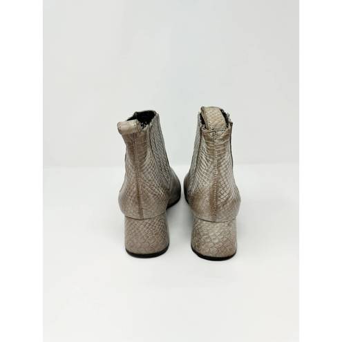 FREEBIRD by Steven  Dane Chelsea Gray Snakeskin Leather Ankle Block Booties US 9