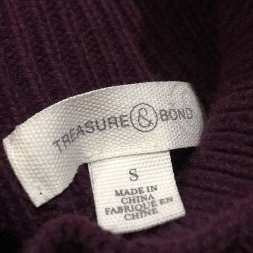 Treasure & Bond  Mock Neck Sweater - Burgundy - Small