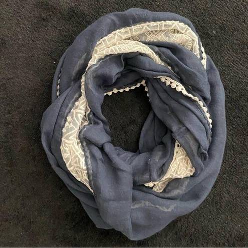 infinity Cute navy and cream  scarf.